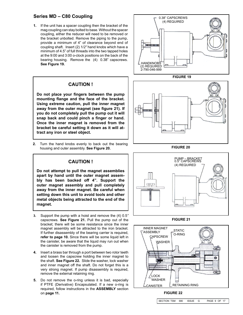 Series md – c80 coupling, Caution | Viking Pump TSM680: 895, 893 and 897 Mag Drive User Manual | Page 9 / 17