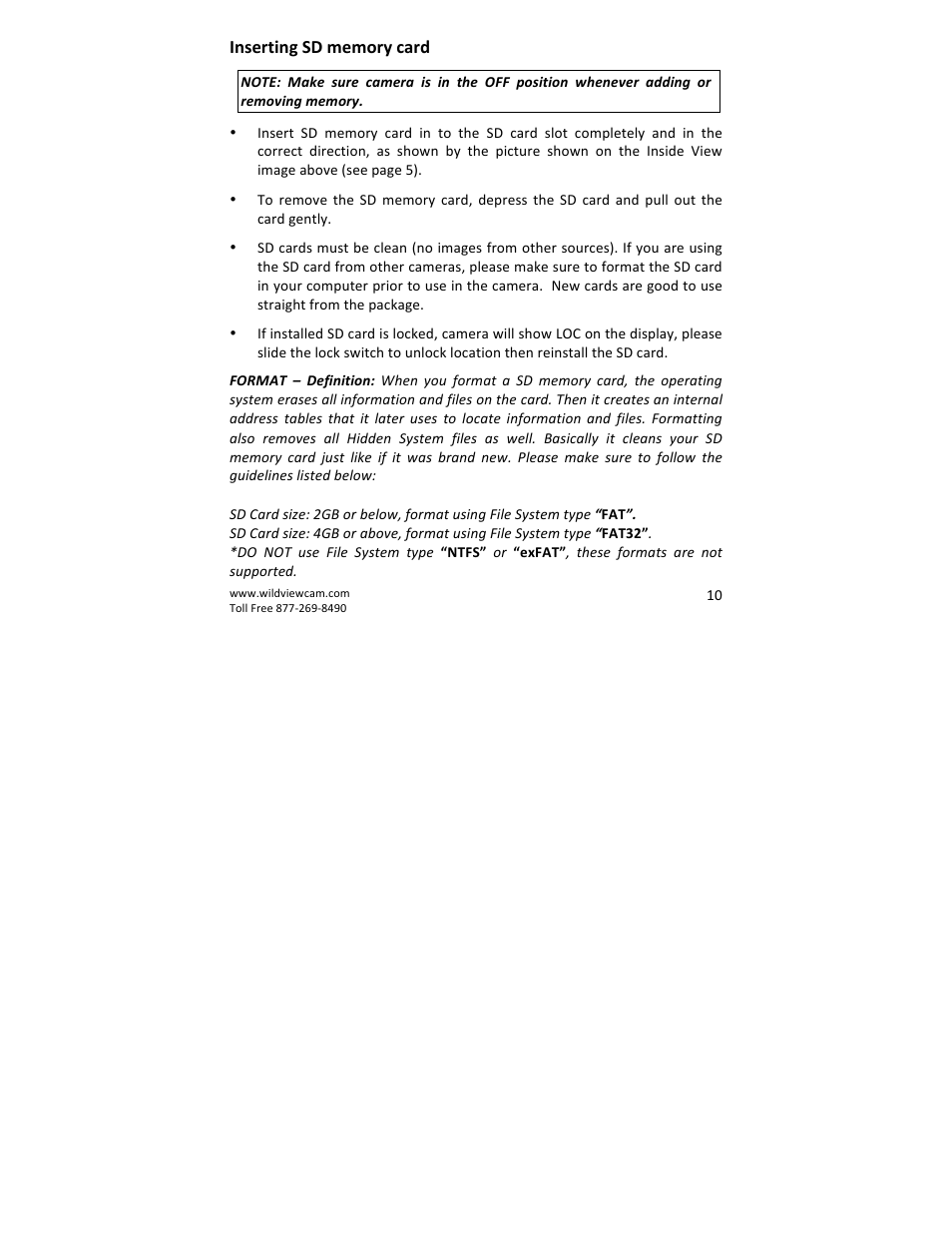 Wildview STC-WV30 User Manual | Page 10 / 30