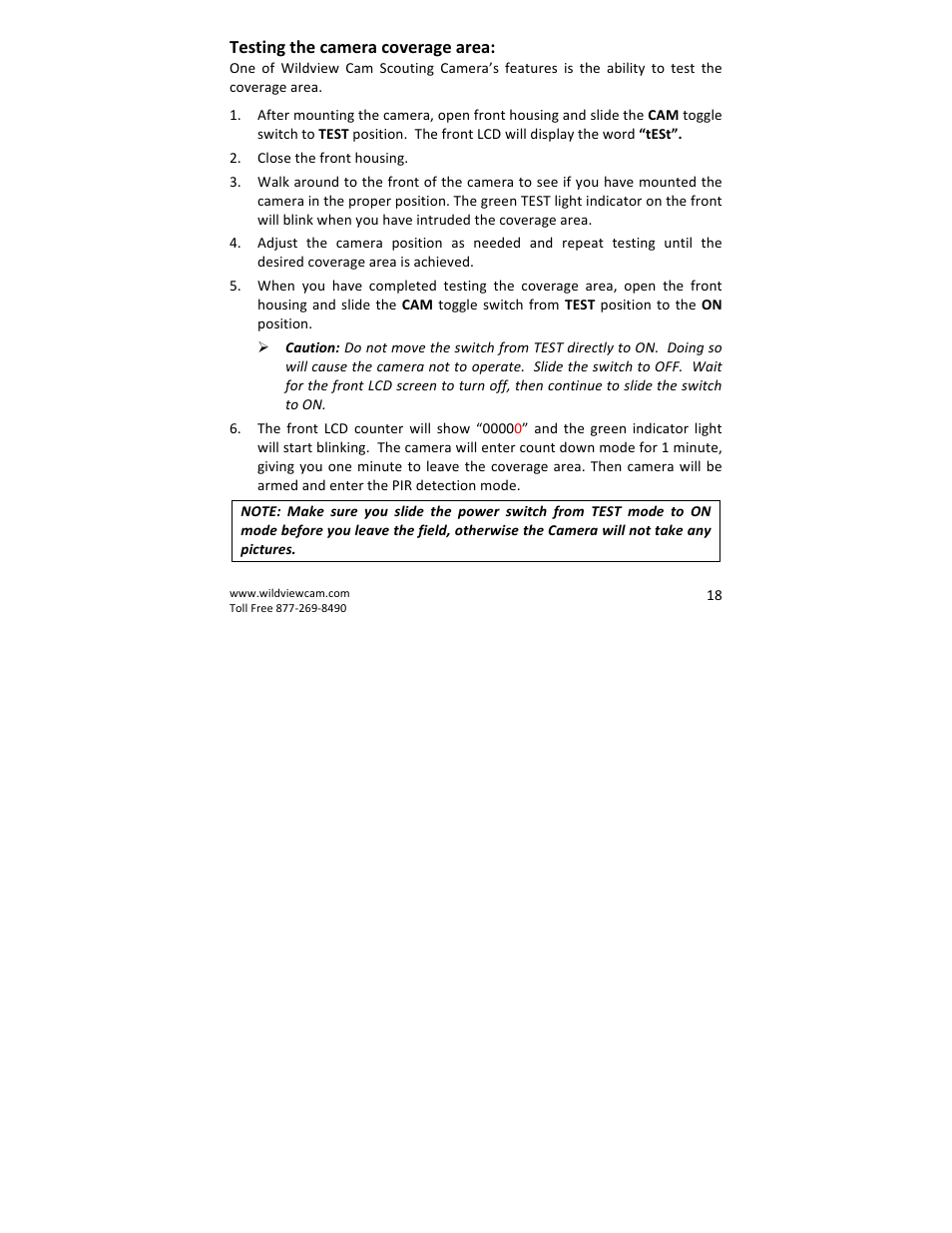 Wildview STC-WV30 User Manual | Page 18 / 30