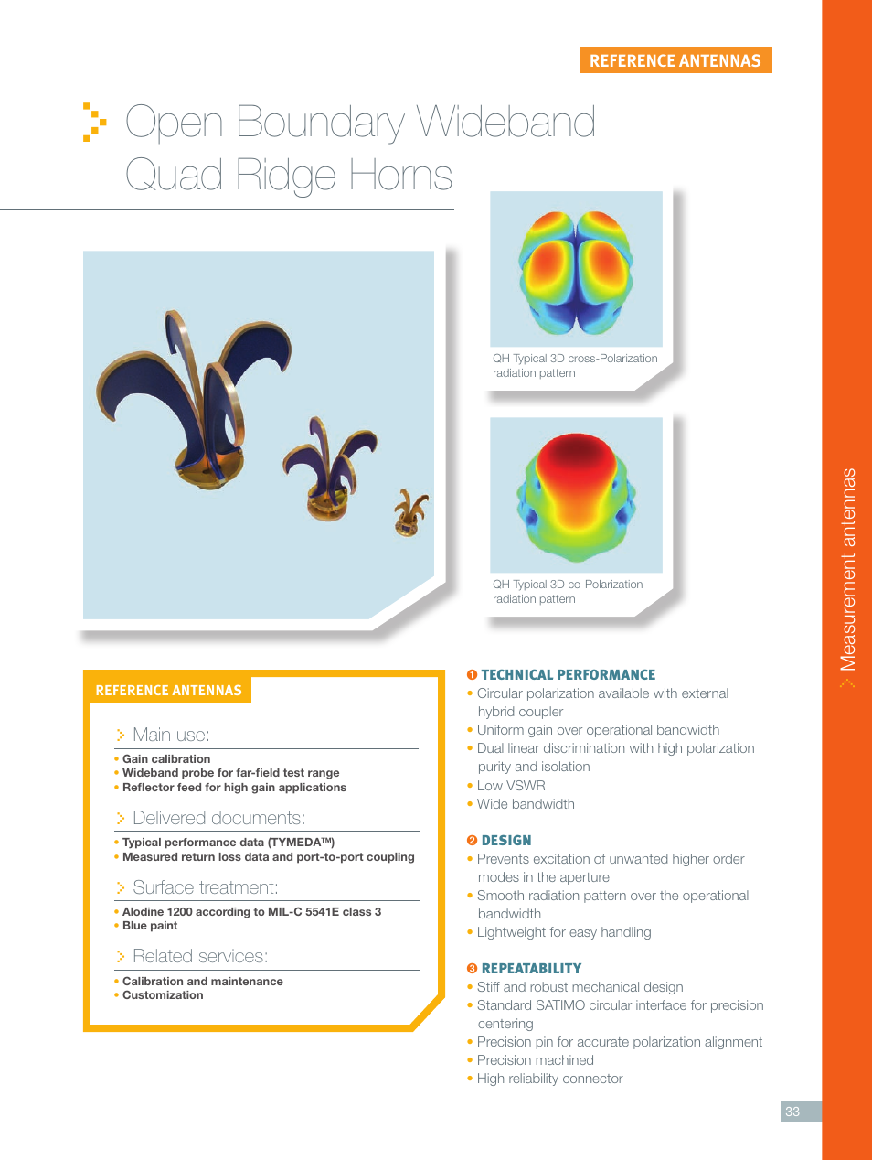 ORBIT FR Open Boundary Wideband Quad Ridge Horns User Manual | 4 pages