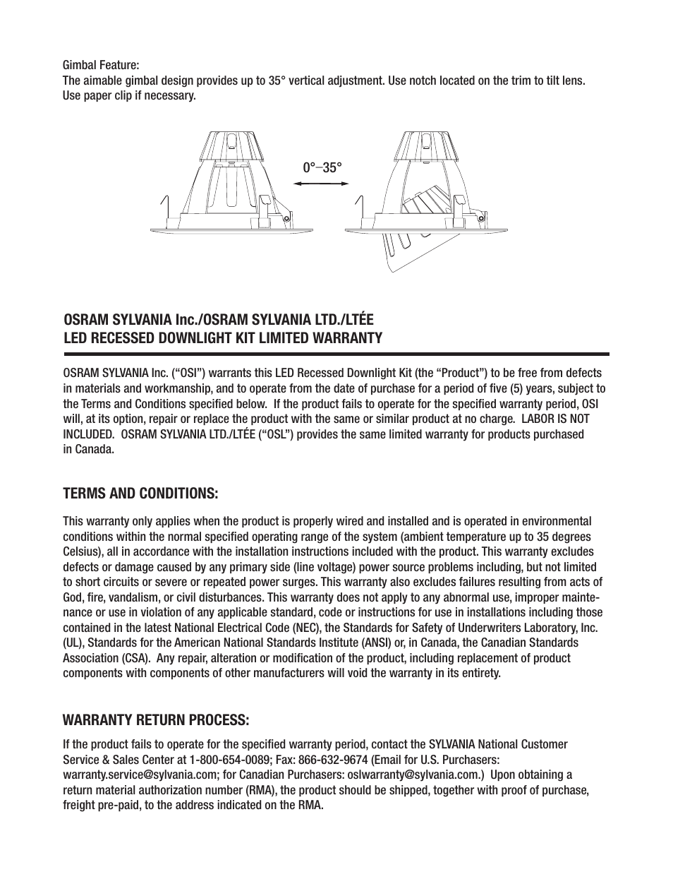 OSRAM SYLVANIA LED ULTRA 6” Gimbal Recessed Kit User Manual | Page 4 / 15