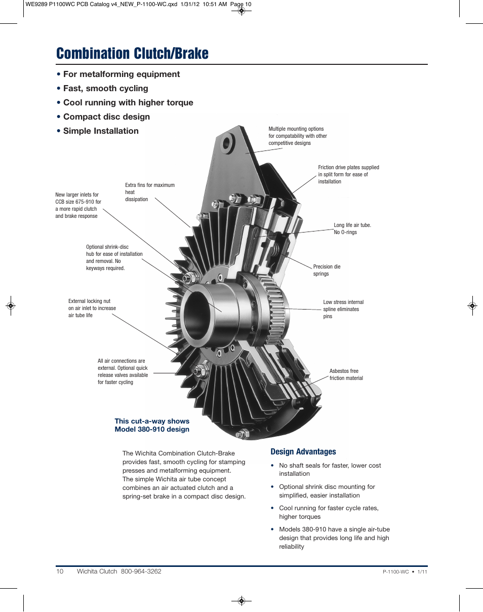 Wichita Clutch CCB - Combination Clutch Brake Unit User Manual | 12 pages