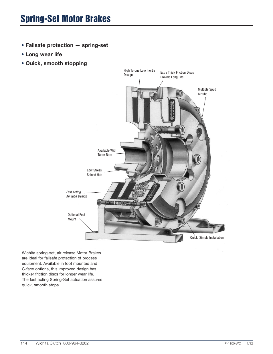 Wichita Clutch Motor Brakes User Manual | 7 pages
