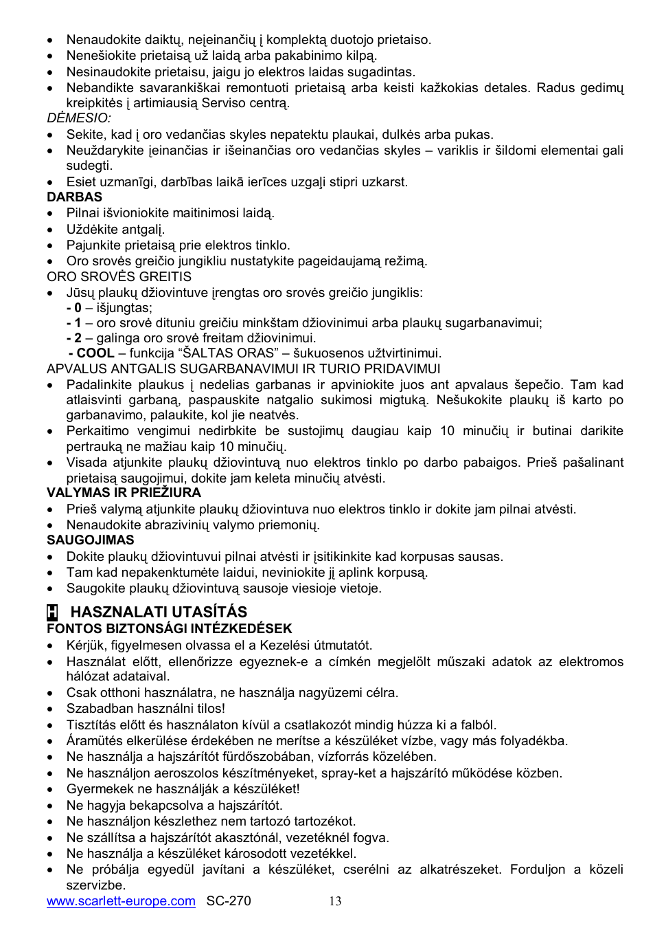 Scarlett SC-270 User Manual | Page 13 / 17