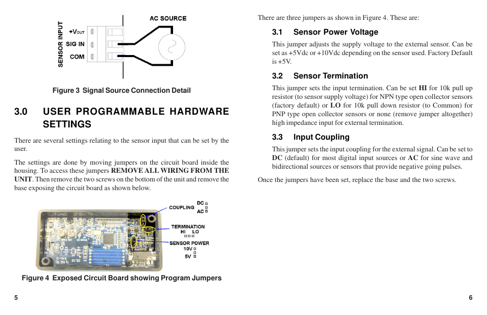 0 user programmable hardware settings | Monarch Instrument F2A1X User Manual | Page 8 / 8