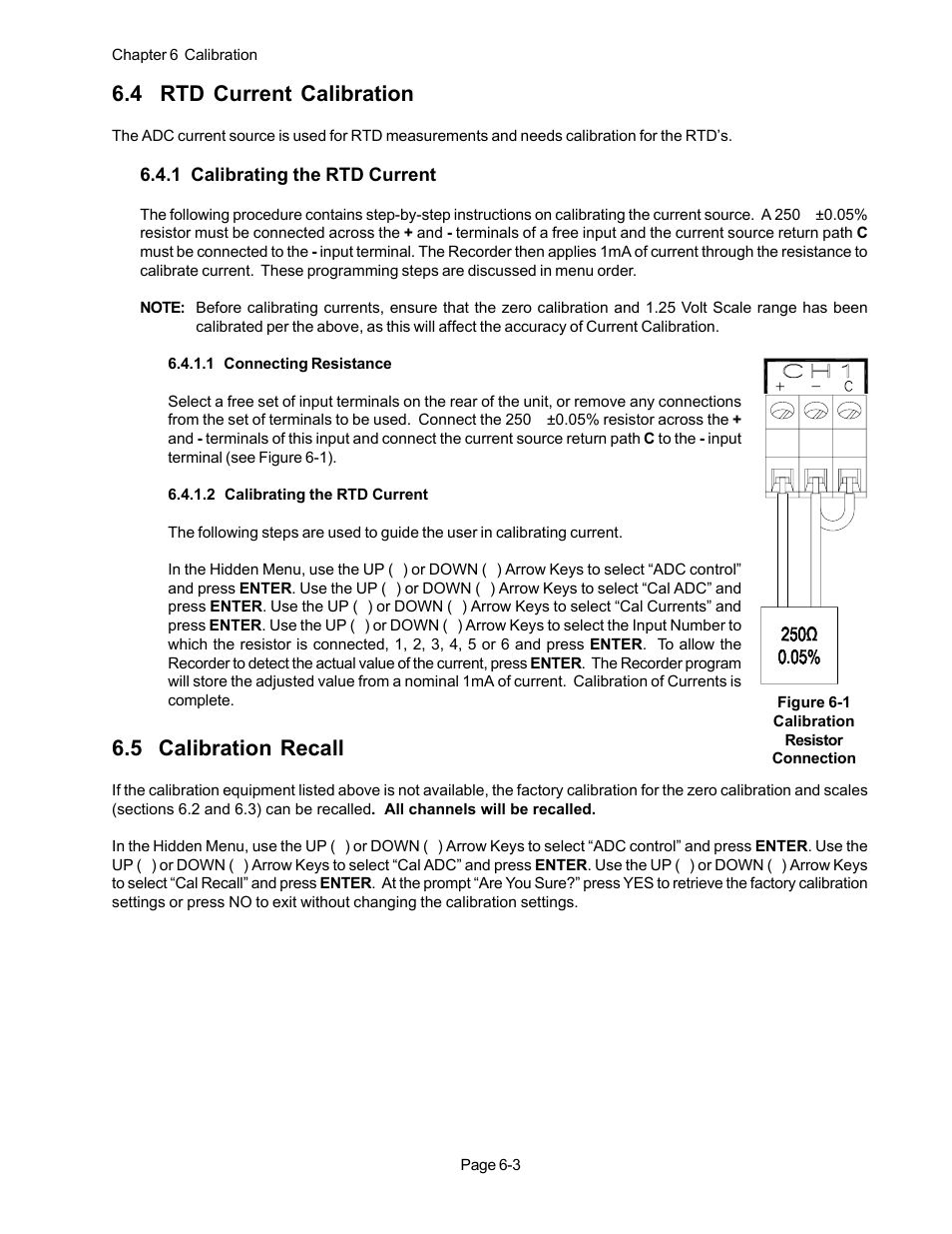 4 rtd current calibration, 5 calibration recall | Monarch Instrument DC 2000 User Manual | Page 121 / 160
