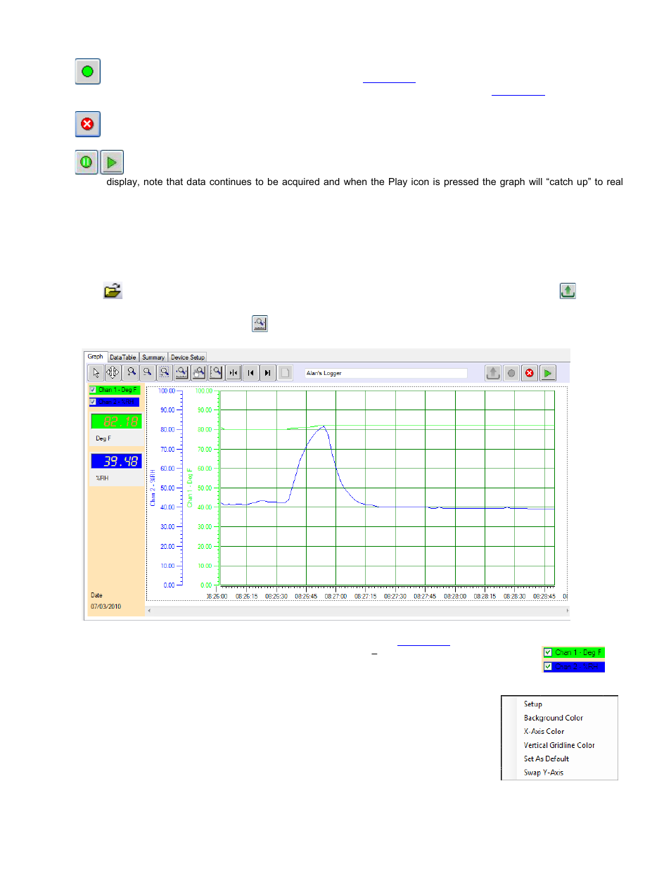 Displaying recorded data | Monarch Instrument Track-It User Manual | Page 9 / 22