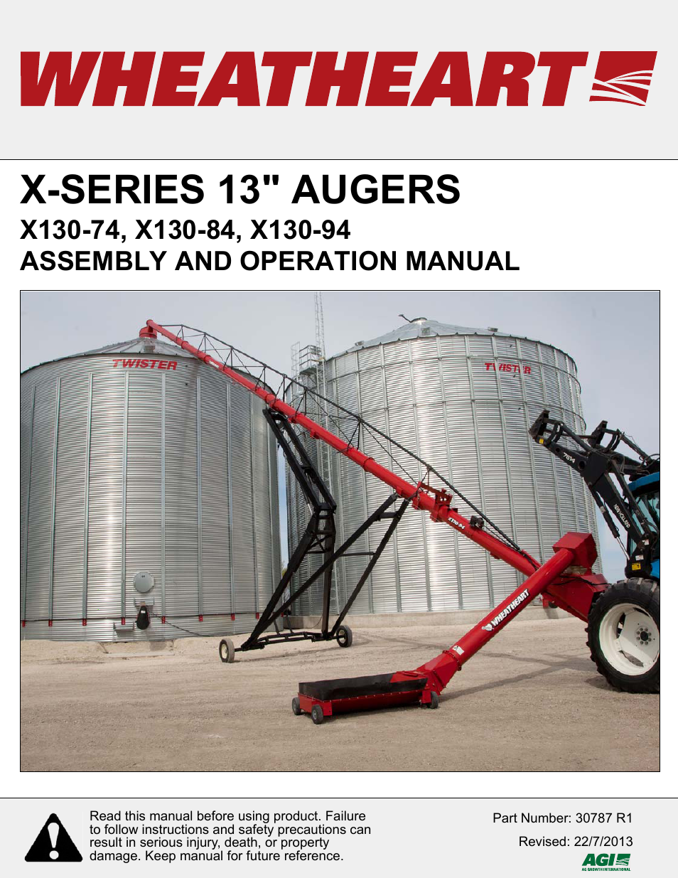 Wheatheart X Series 13 Augers User Manual | 122 pages