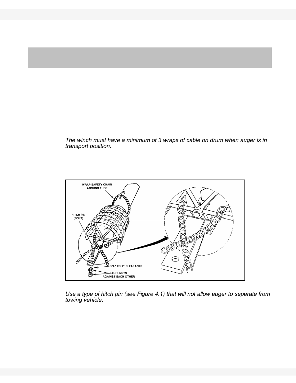 Transport & placement, Transport procedure | Wheatheart WHR 130 x 31-36ft Augers PTO-SD User Manual | Page 29 / 46