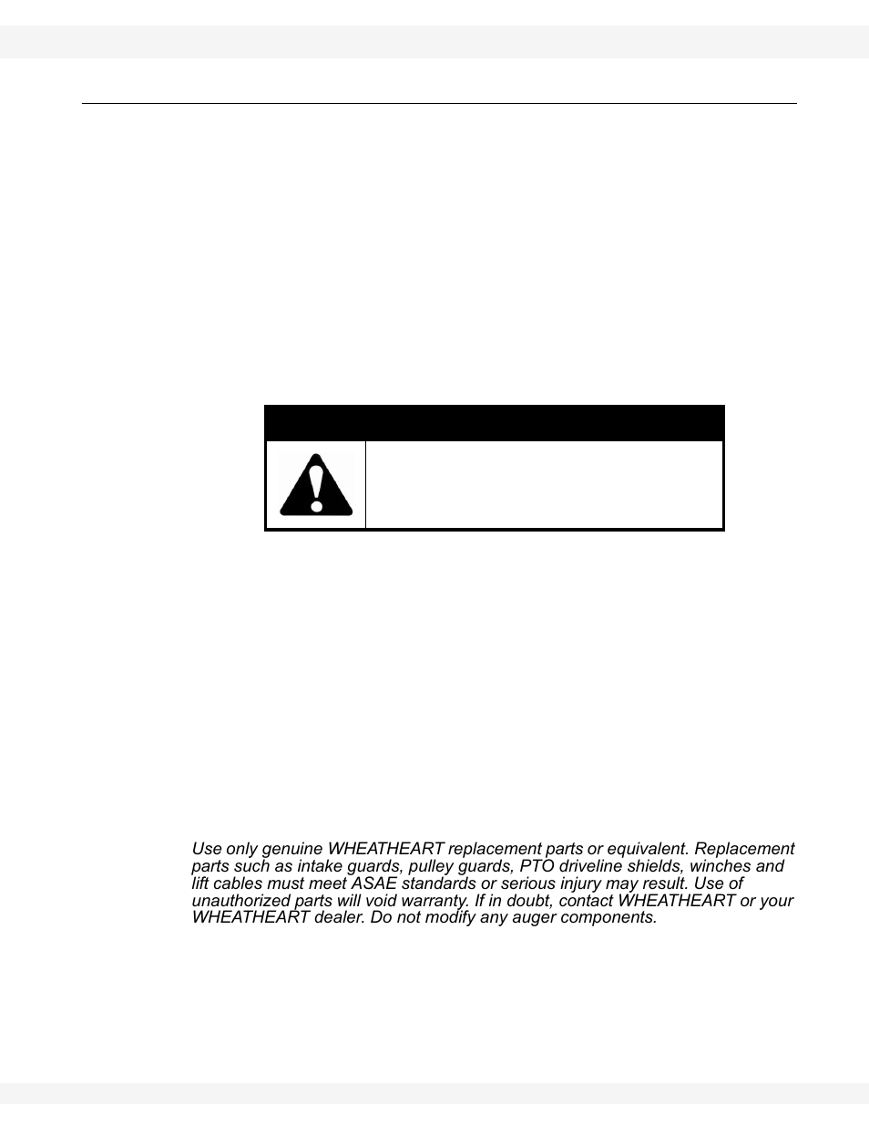 General storage procedures, Caution | Wheatheart WHR 130 x 31-36ft Augers PTO-SD User Manual | Page 41 / 46