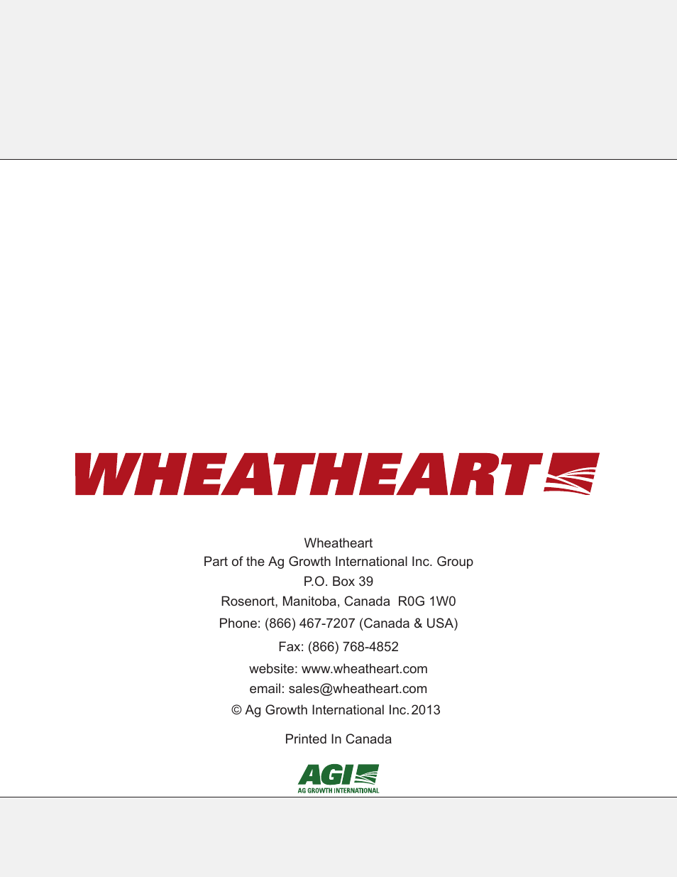 Wheatheart WHR 130 x 41ft Auger PTO-SD User Manual | Page 46 / 46