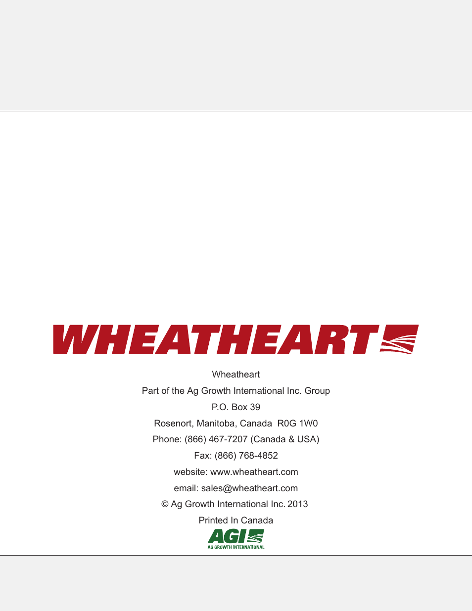 Wheatheart WHR 130 x 51-71ft Augers PTO User Manual | Page 48 / 48