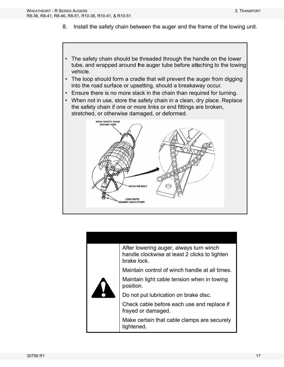 Caution | Wheatheart R Series Augers User Manual | Page 17 / 46
