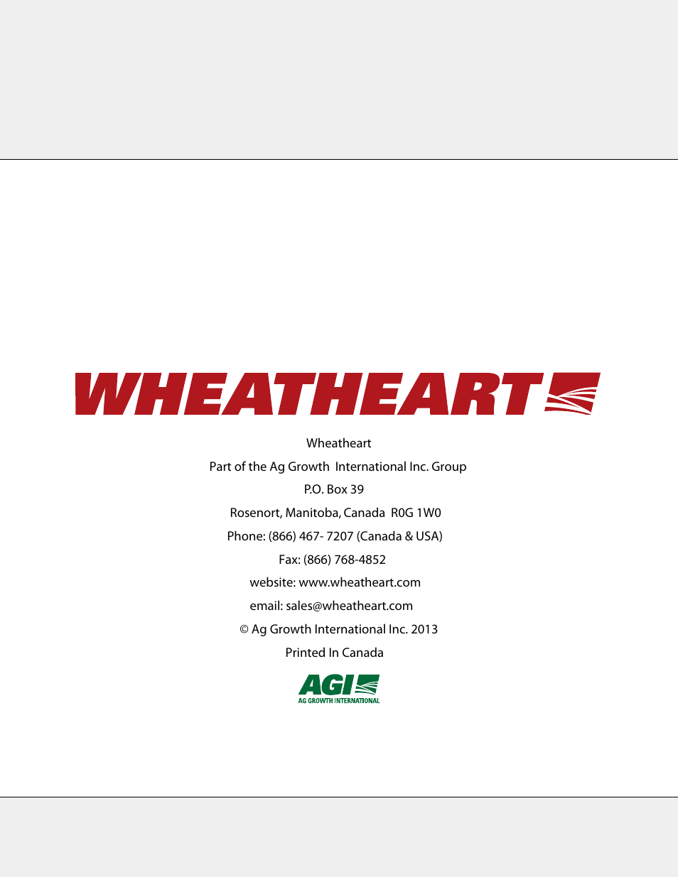 Wheatheart R Series Augers User Manual | Page 46 / 46