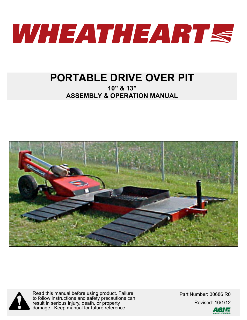 Wheatheart Portable Drive Over Pit User Manual | 44 pages