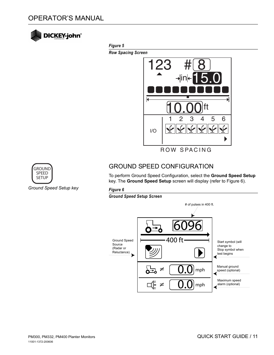 Ground speed configuration | Great Plains PM400 Monitor Operator User Manual | Page 17 / 60