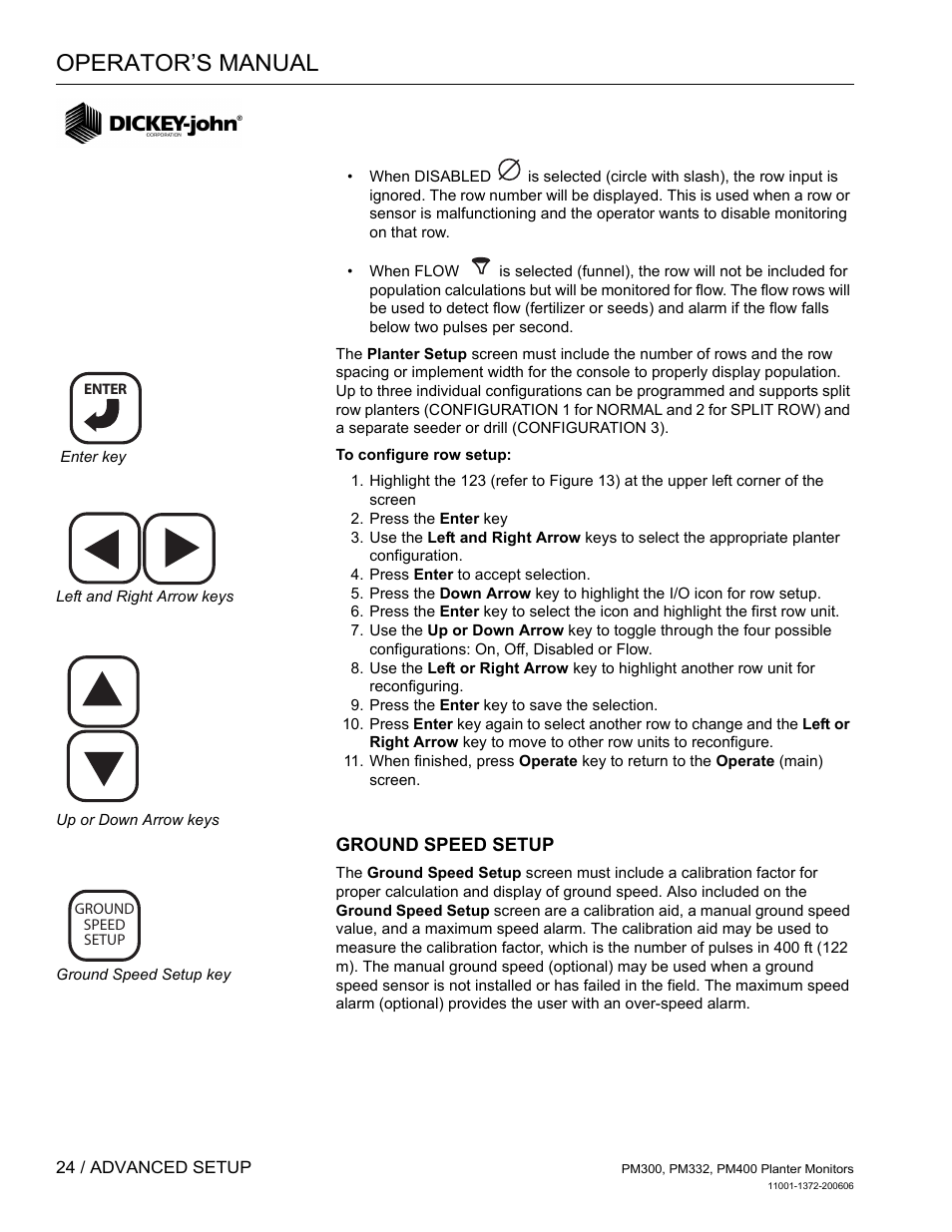 Ground speed setup, Operator’s manual | Great Plains PM400 Monitor Operator User Manual | Page 30 / 60