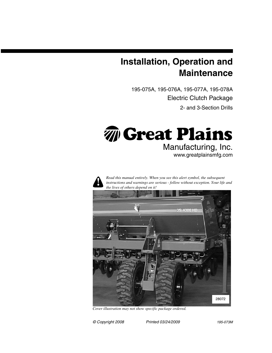 Great Plains Electric Clutch Package User Manual | 108 pages