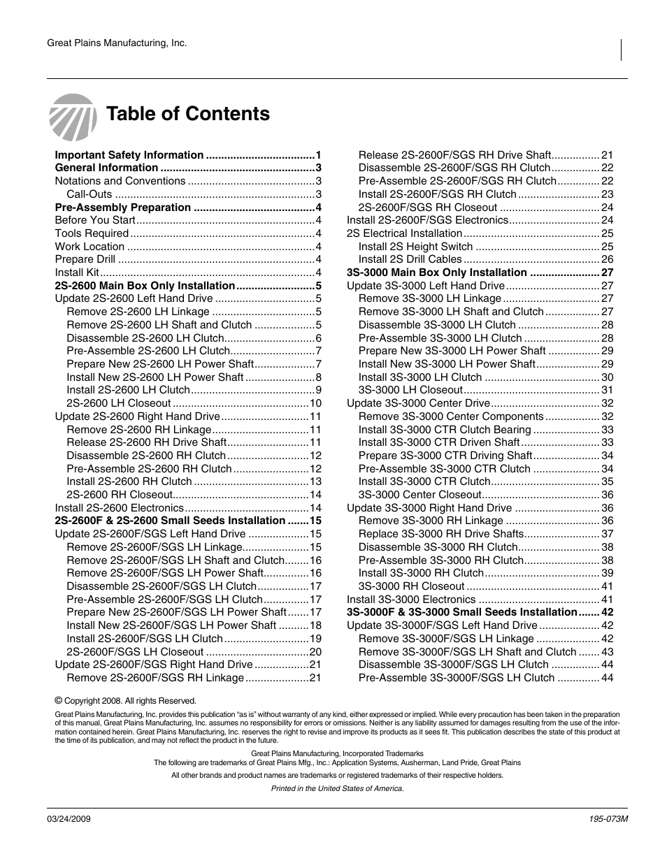 Great Plains Electric Clutch Package User Manual | Page 3 / 108