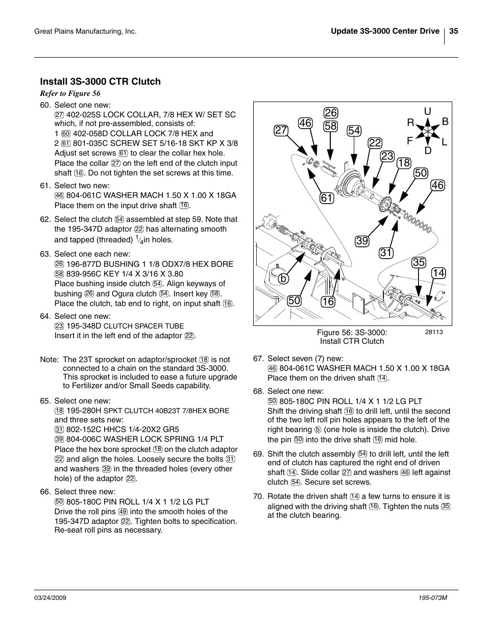 Install 3s-3000 ctr clutch | Great Plains Electric Clutch Package User Manual | Page 39 / 108