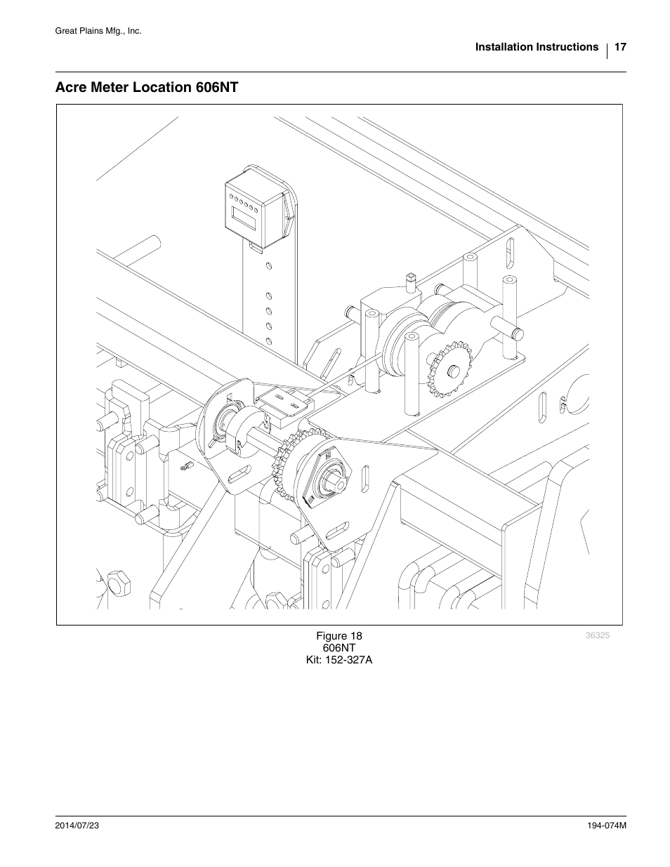 Acre meter location 606nt | Great Plains Electronic Acremeter User Manual | Page 17 / 34
