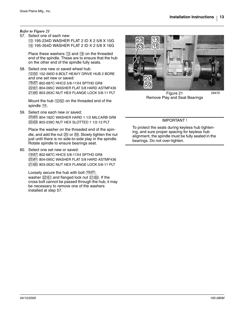 Great Plains Gauge Wheel-Spindle User Manual | Page 13 / 24