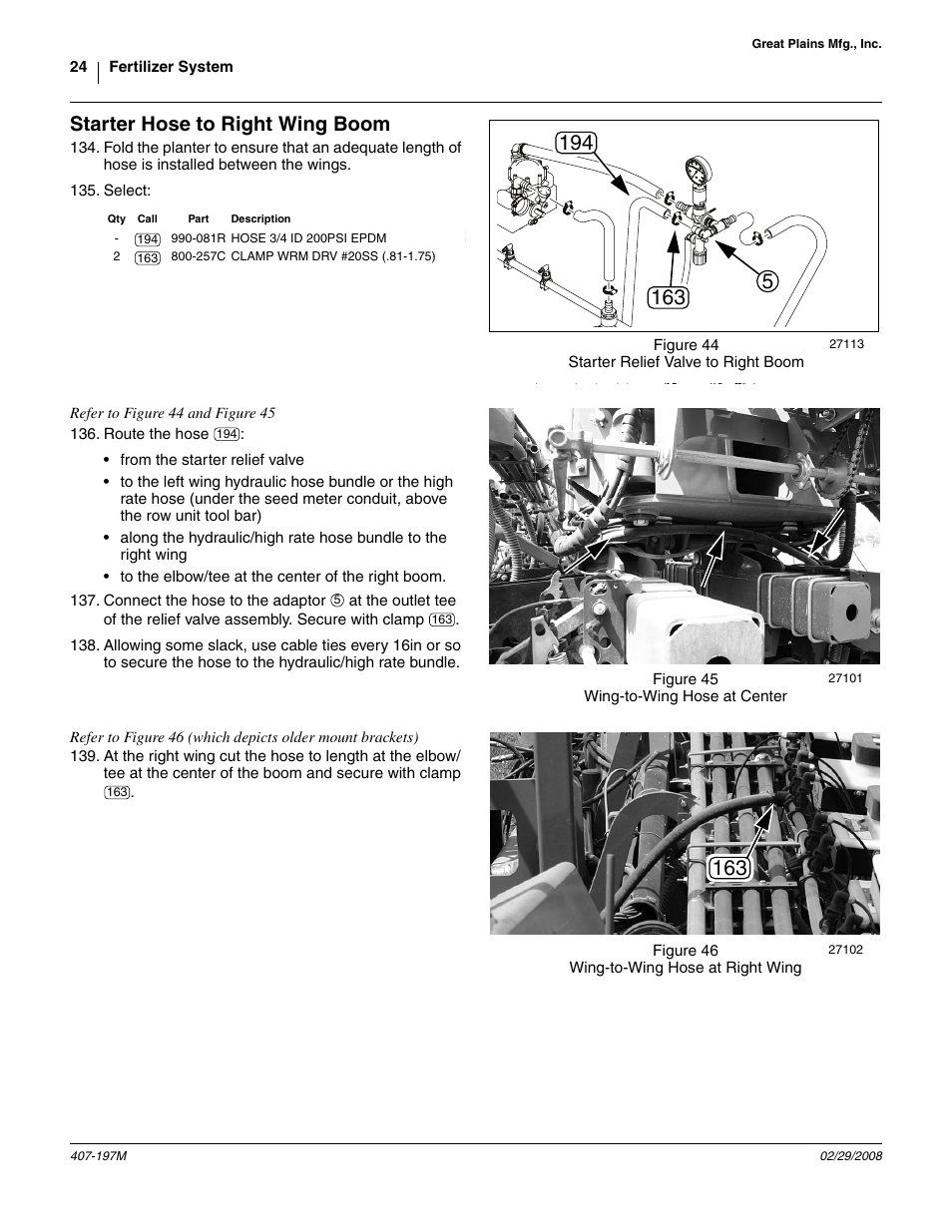 Starter hose to right wing boom | Great Plains YP Fertilizer System User Manual | Page 24 / 38