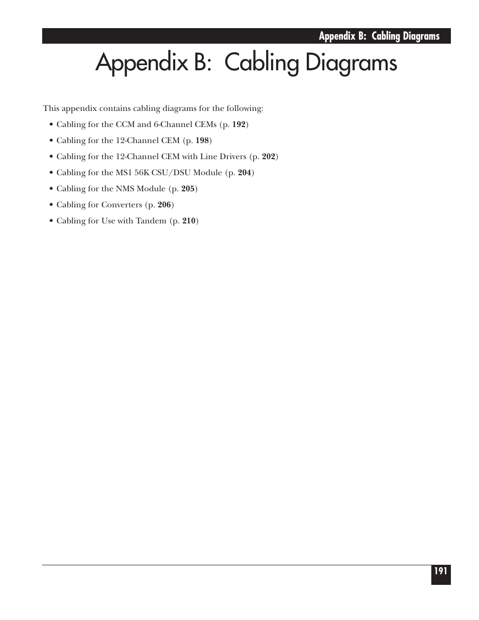 Appendix b: cabling diagrams | Black Box 5000 User Manual | Page 193 / 268
