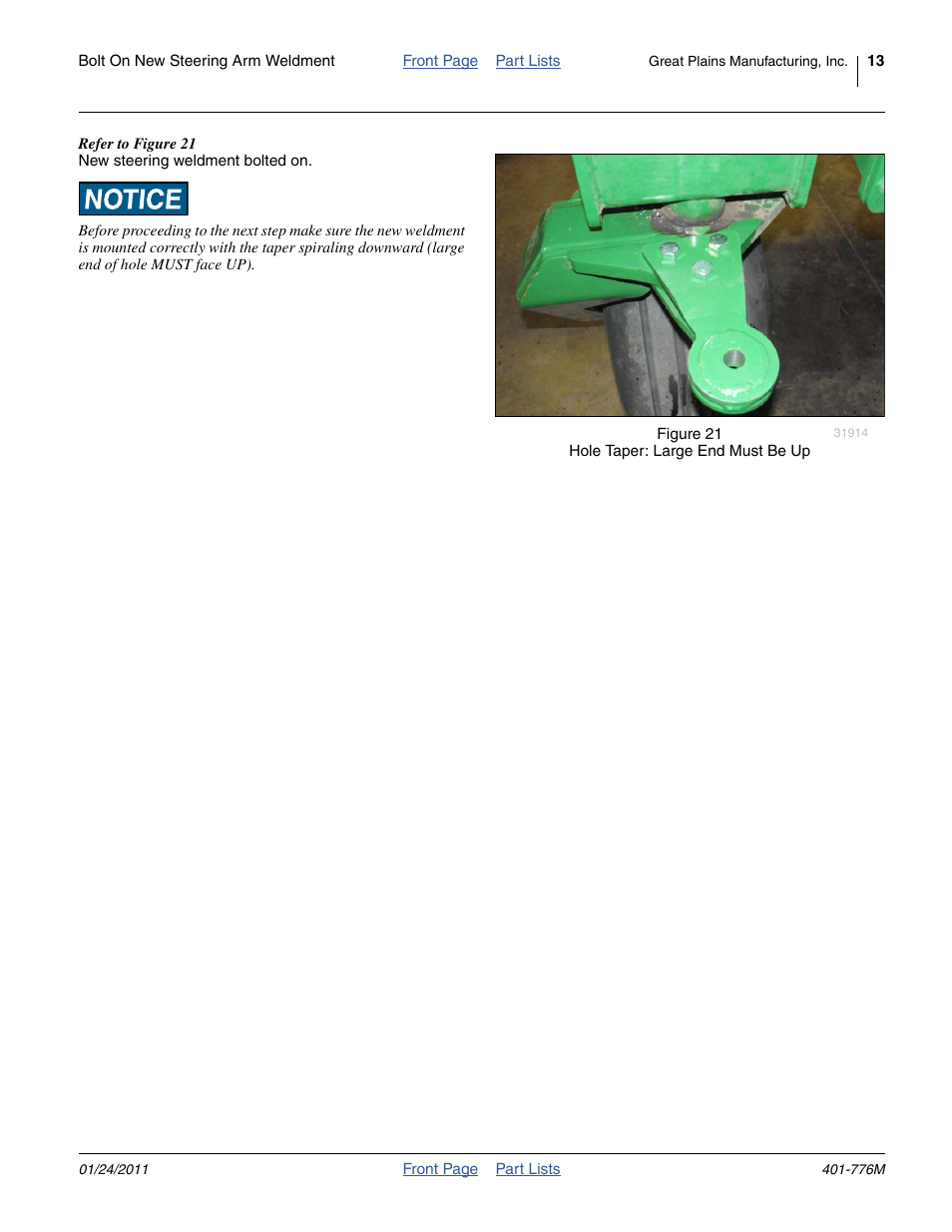 Great Plains 3PYP Steering Kit User Manual | Page 13 / 18