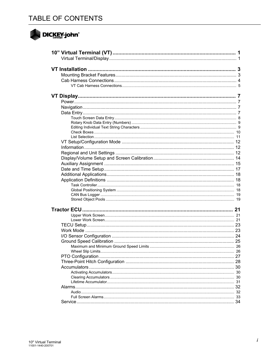 Great Plains DICKEY-john AI100 10-inch Virtual Terminal User Manual | 73 pages