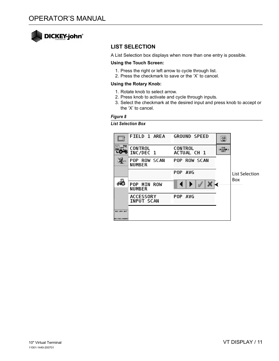 Operator’s manual | Great Plains DICKEY-john AI100 10-inch Virtual Terminal User Manual | Page 13 / 73