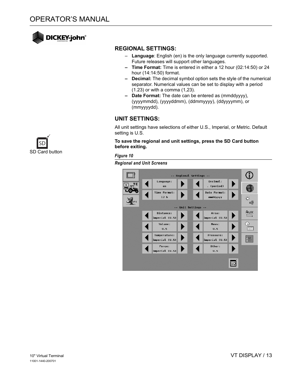 Operator’s manual | Great Plains DICKEY-john AI100 10-inch Virtual Terminal User Manual | Page 15 / 73