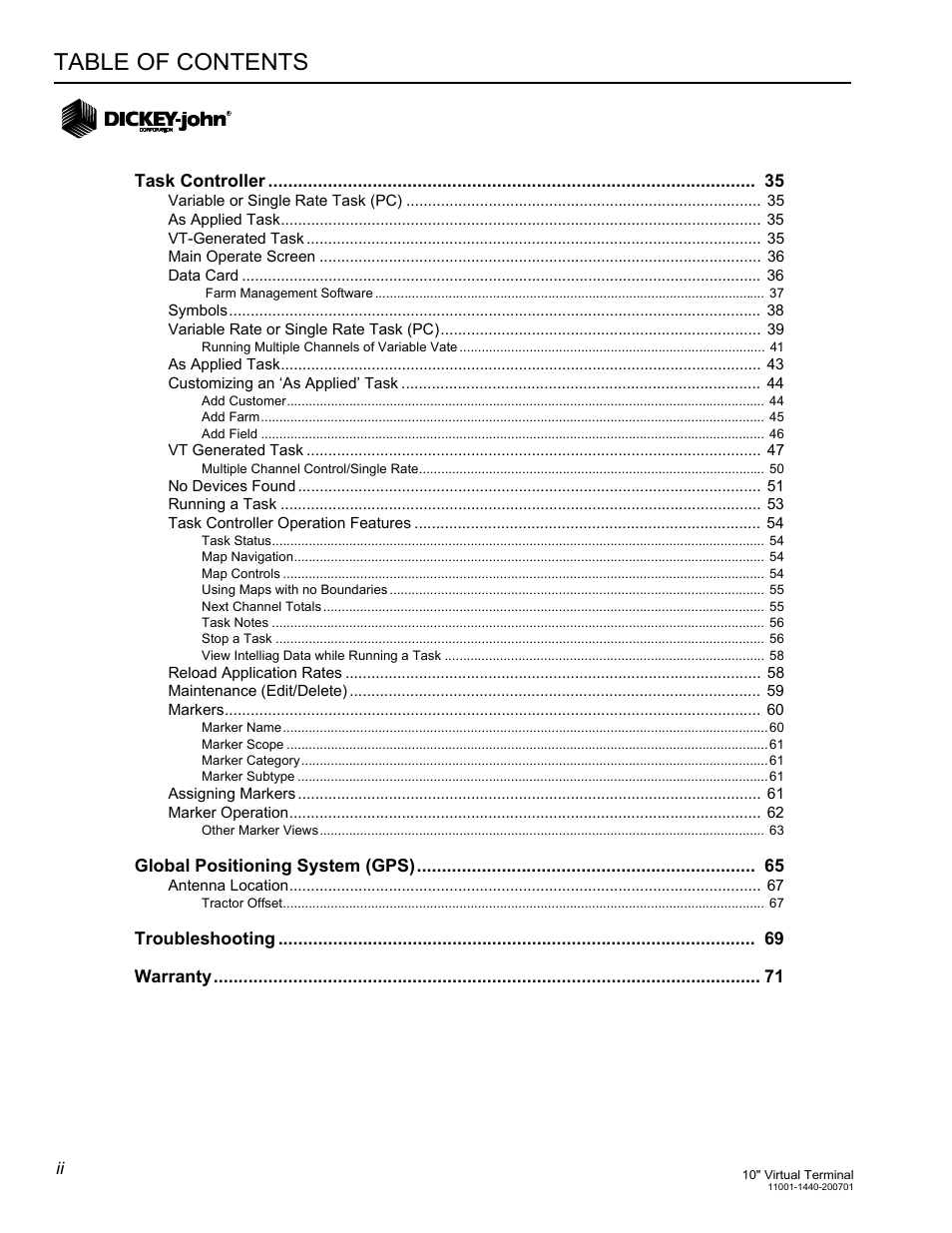 Great Plains DICKEY-john AI100 10-inch Virtual Terminal User Manual | Page 2 / 73