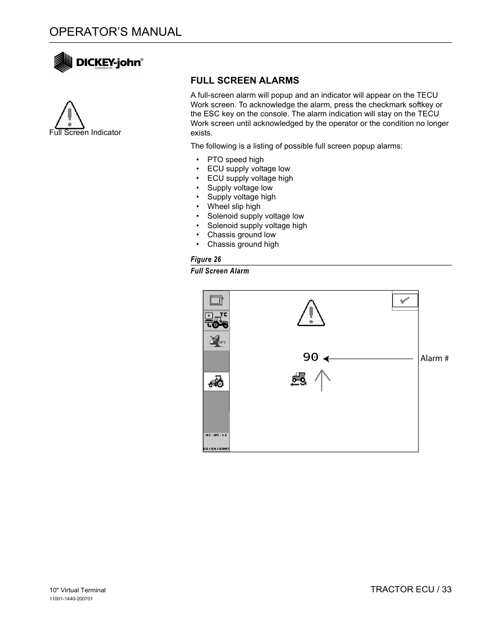 Operator’s manual | Great Plains DICKEY-john AI100 10-inch Virtual Terminal User Manual | Page 35 / 73