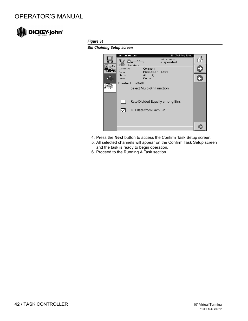 Operator’s manual | Great Plains DICKEY-john AI100 10-inch Virtual Terminal User Manual | Page 44 / 73