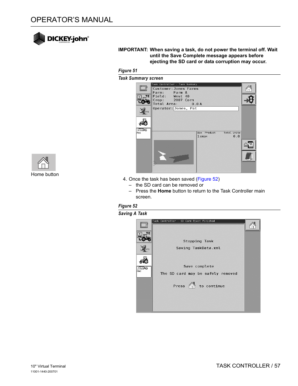 Operator’s manual | Great Plains DICKEY-john AI100 10-inch Virtual Terminal User Manual | Page 59 / 73
