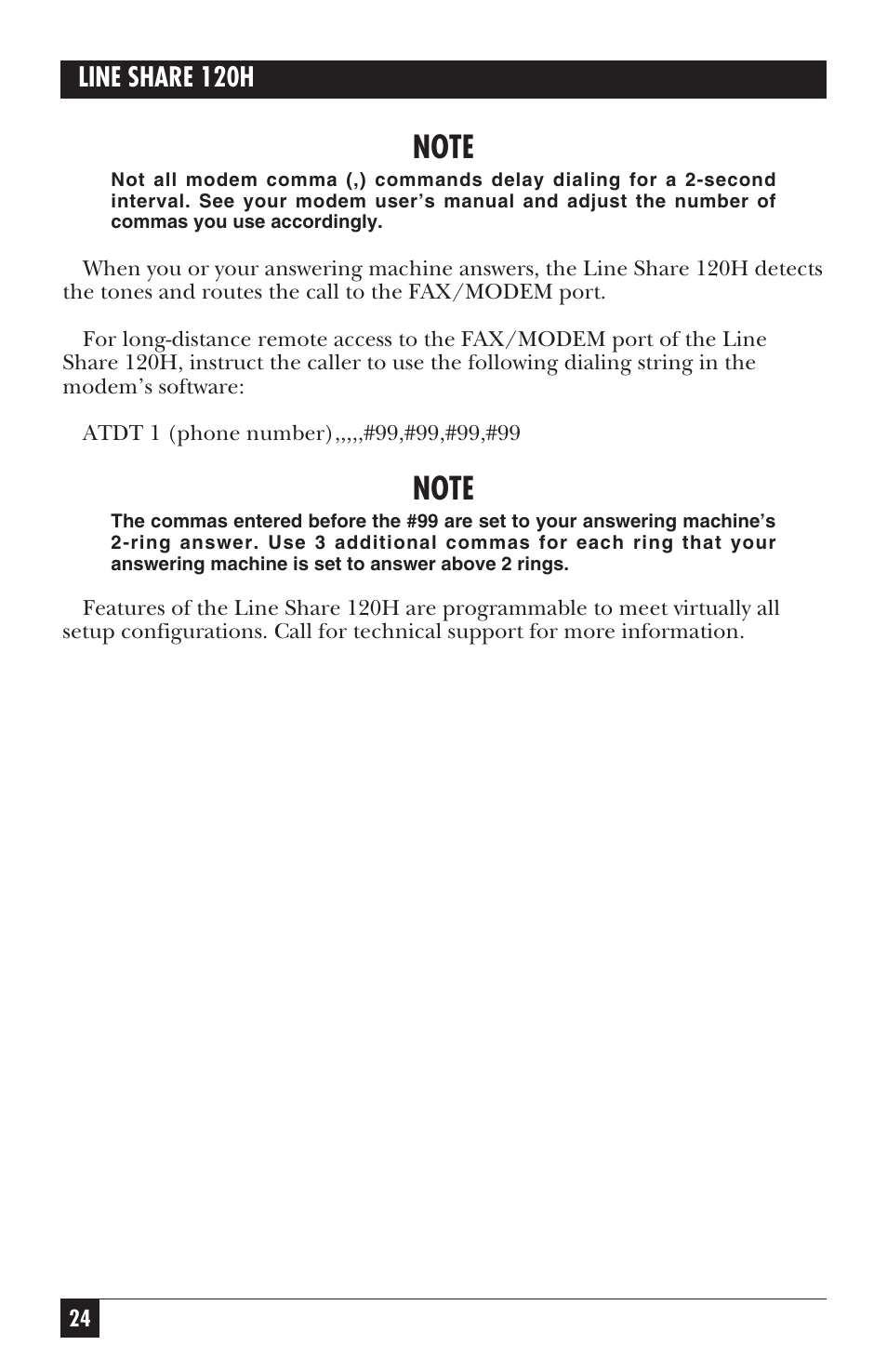 Black Box 120H User Manual | Page 23 / 25