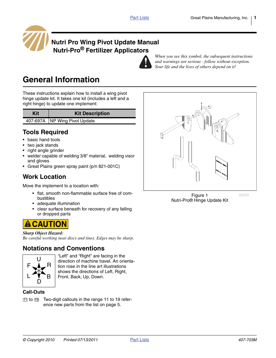 Great Plains Nutri Pro Wing Pivot User Manual | 6 pages