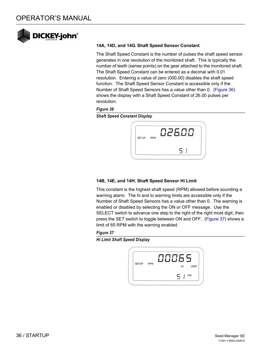 Operator’s manual | Great Plains DICKEY-john Seed Manager SE Operator Manual User Manual | Page 38 / 71