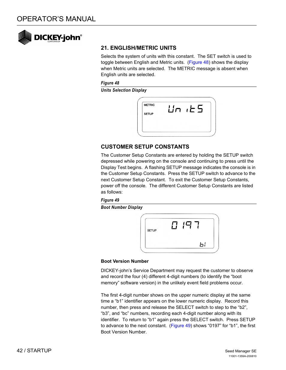 Operator’s manual | Great Plains DICKEY-john Seed Manager SE Operator Manual User Manual | Page 44 / 71