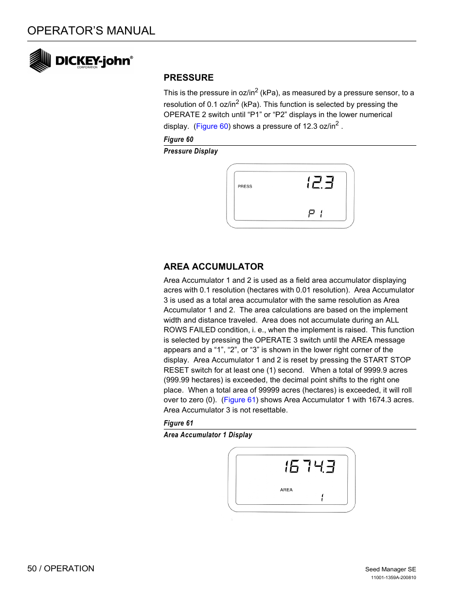 Operator’s manual | Great Plains DICKEY-john Seed Manager SE Operator Manual User Manual | Page 52 / 71
