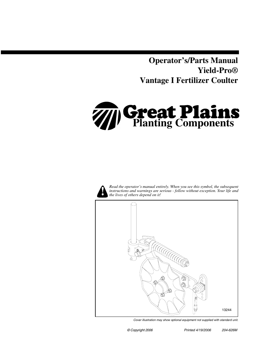 Great Plains YP Vantage I Fertilizer Kit Fertilizer Coulters User Manual | 36 pages