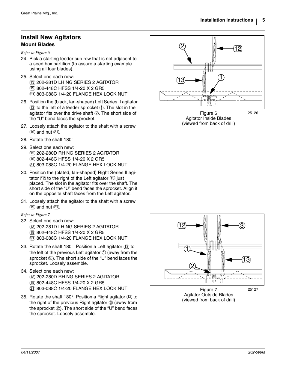 Install new agitators, Mount blades, Skip to step 24 | Great Plains Series II Native Grass Agitator User Manual | Page 5 / 8