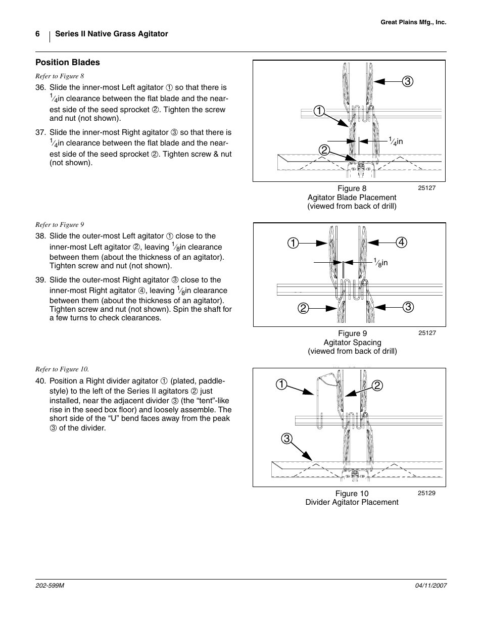 Position blades, Figure 10 divider agitator placement | Great Plains Series II Native Grass Agitator User Manual | Page 6 / 8