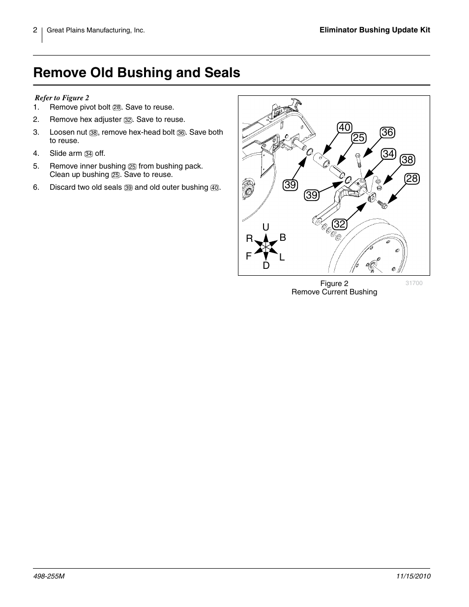 Remove old bushing and seals | Great Plains 25P Eliminator Bushing Field User Manual | Page 2 / 6