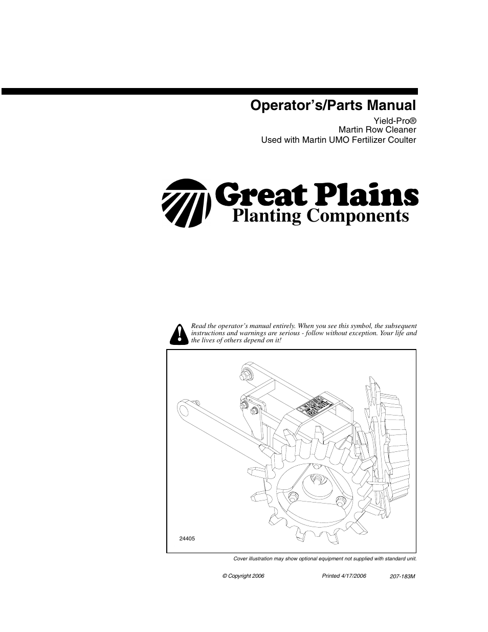 Great Plains YP Martin Row Cleaner User Manual | 18 pages