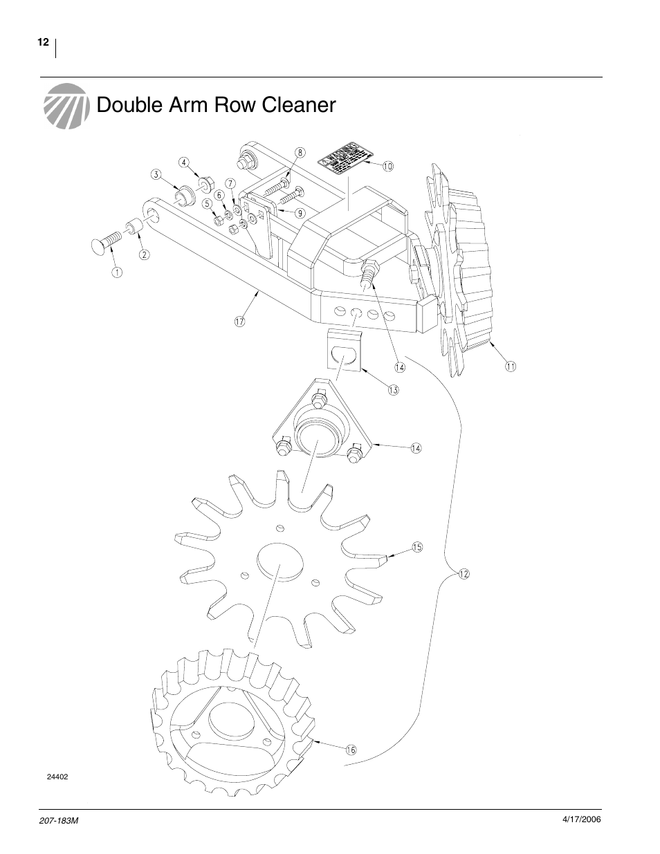 Double arm row cleaner | Great Plains YP Martin Row Cleaner User Manual | Page 14 / 18