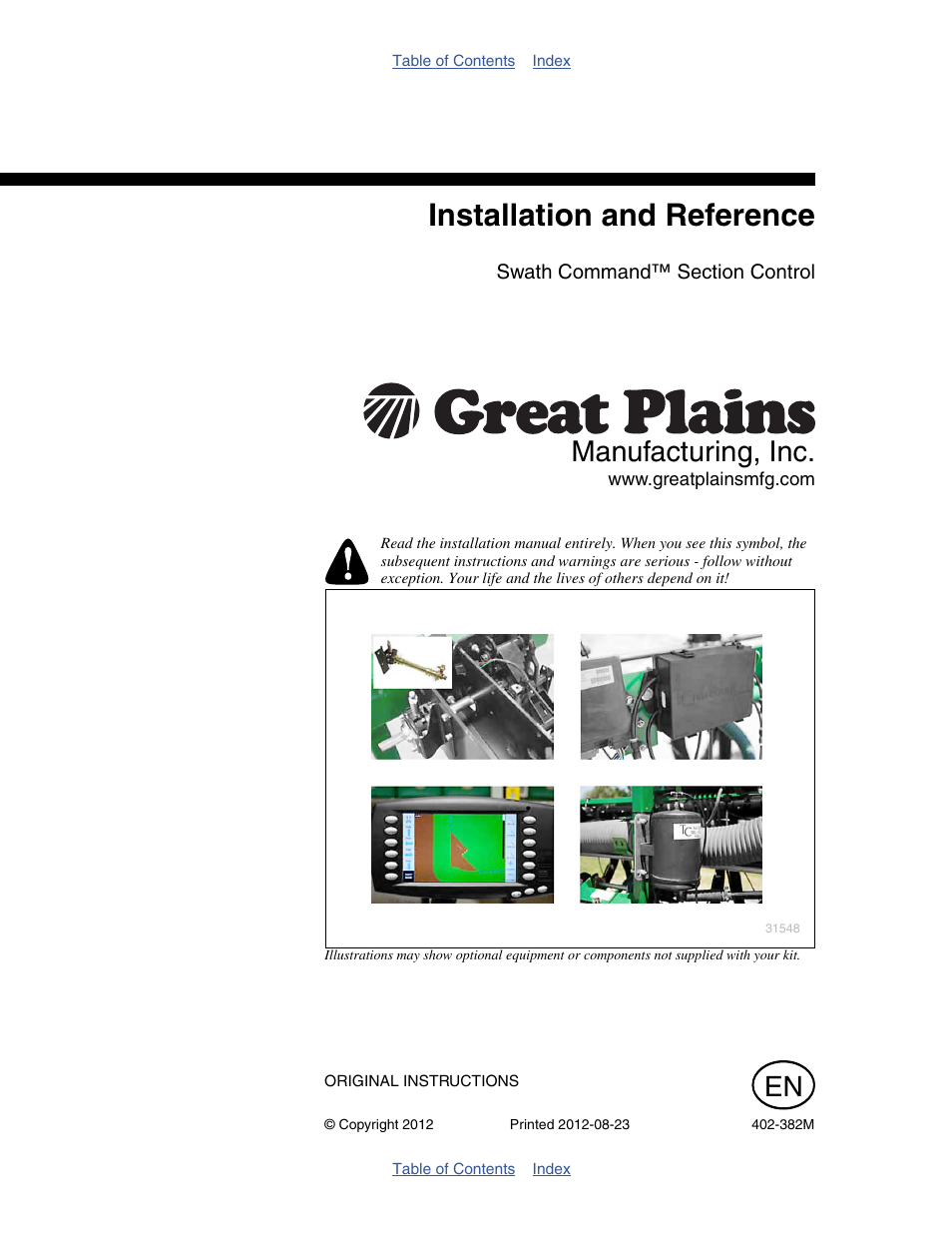 Great Plains Swath Command Section Control User Manual | 142 pages