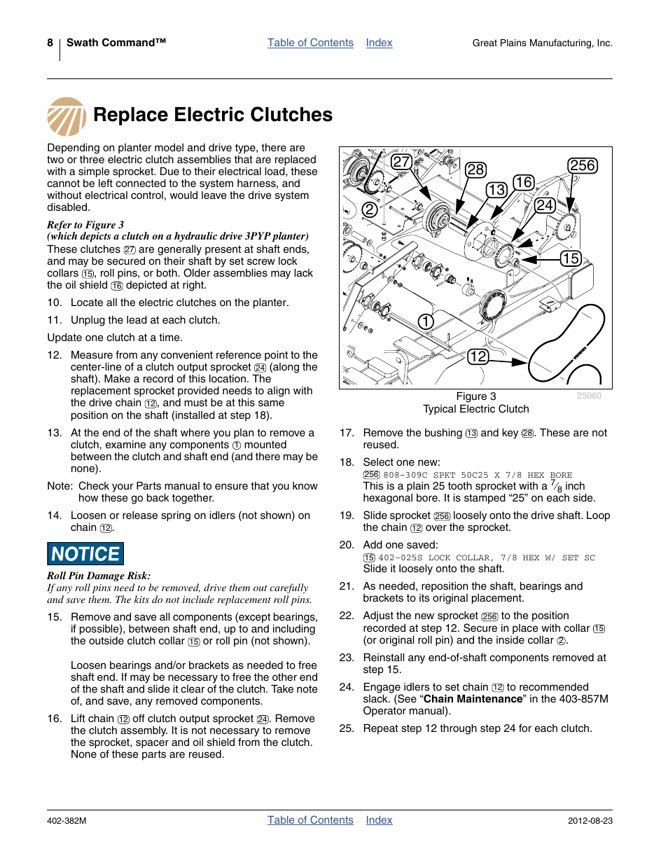 Replace electric clutches | Great Plains Swath Command Section Control User Manual | Page 12 / 142