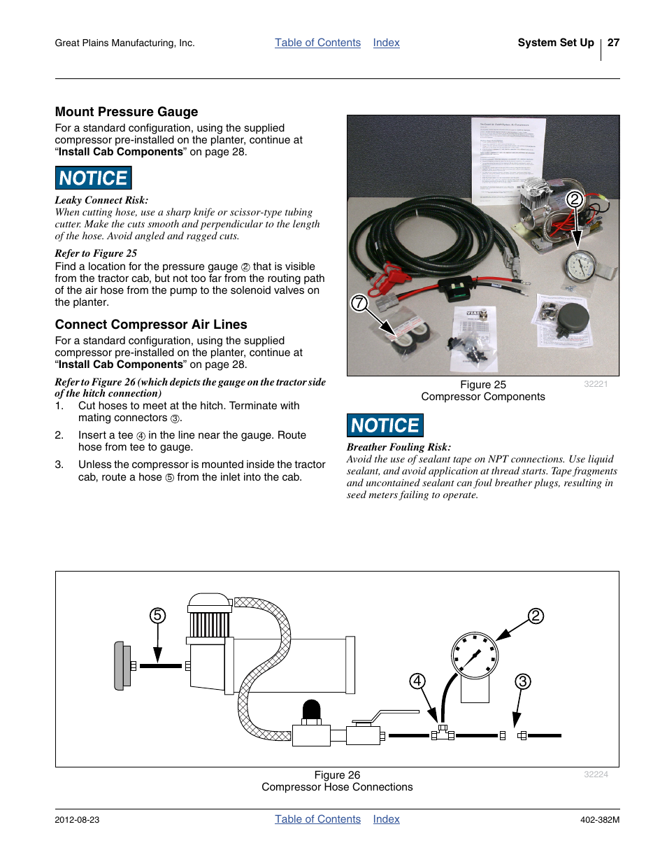 Mount pressure gauge, Connect compressor air lines, Mount pressure gauge connect compressor air lines | Great Plains Swath Command Section Control User Manual | Page 31 / 142